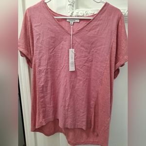 Chico's Linen Top soft pink hi lo shirt New With Tags